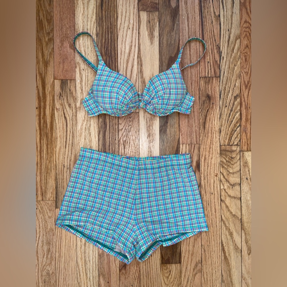 American Vintage Blue and Green Bikini Swimwear